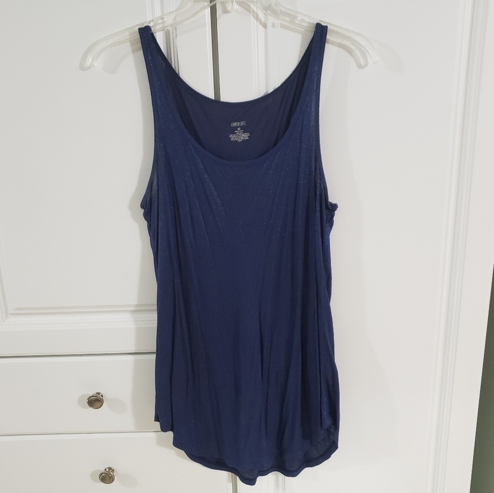 Jennifer Lopez blue glitter tank